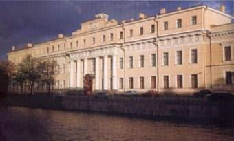 A view of the Yusopov Palace from over the Moyka. Built in the 1760s, was the scene of Rasputin's murder in 1916