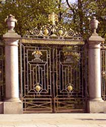 One of the gates within the railings on the Neva side of the Garden.