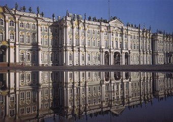 Low level view of The Winter Palace's main Entrance