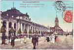 A used colour card of 1908 showing strollers outside Gostinny Dvor