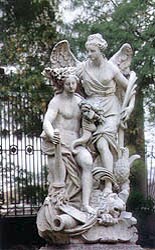 'Peace and Abundance' by P. Baratta 1722, faces the 
                  Summer Palace and is one of the most valuable sculptures in the Garden.